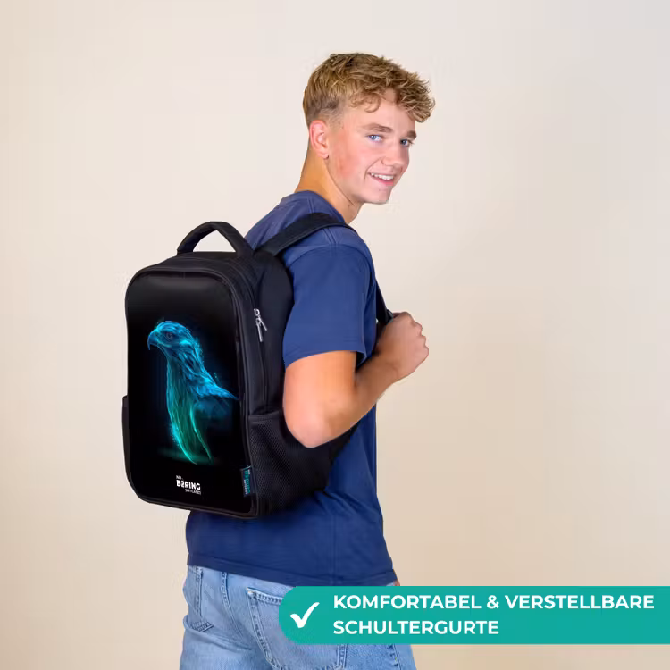 Kinderrucksack - Schwarz - Digitaler Adler im Profil — 9