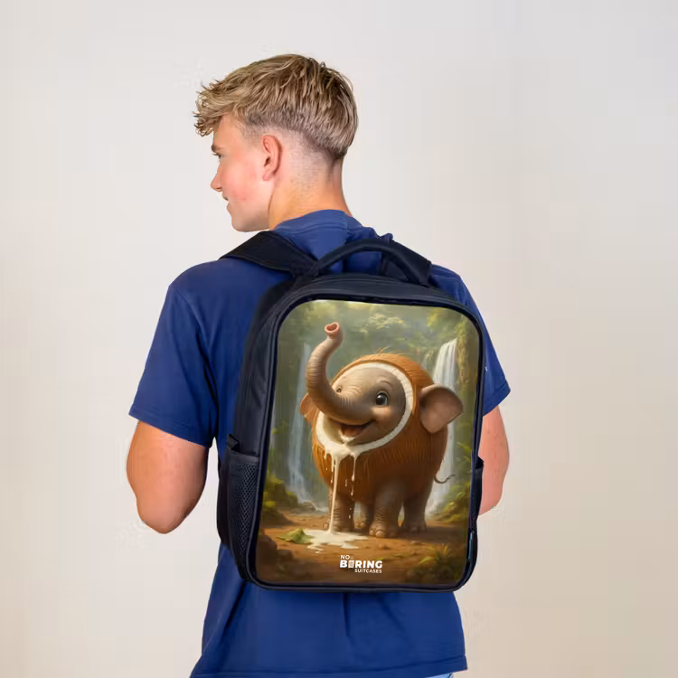 Kinderrucksack - Schwarz - Kokosnuss Elefant — 3