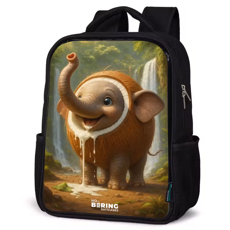 Kinderrucksack - Schwarz - Kokosnuss Elefant — 4