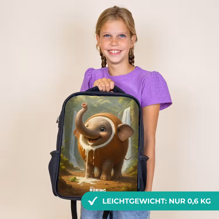 Kinderrucksack - Schwarz - Kokosnuss Elefant — 7