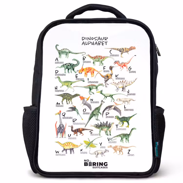 Kinderrucksack - Schwarz - Alphabet der Dinosaurier — 1