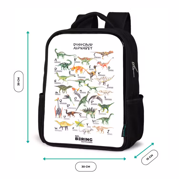 Kinderrucksack - Schwarz - Alphabet der Dinosaurier — 6