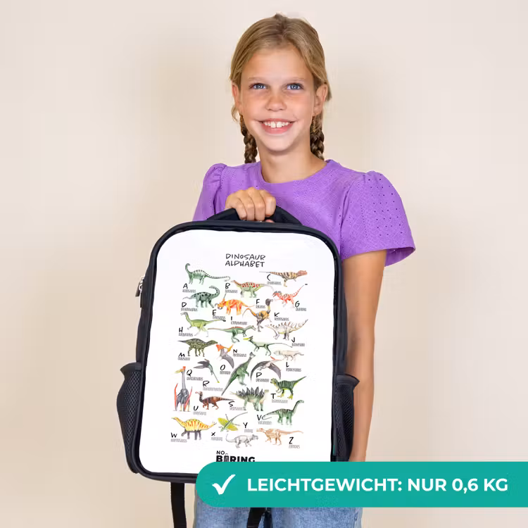 Kinderrucksack - Schwarz - Alphabet der Dinosaurier — 7