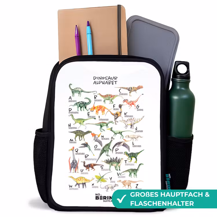 Kinderrucksack - Schwarz - Alphabet der Dinosaurier — 8