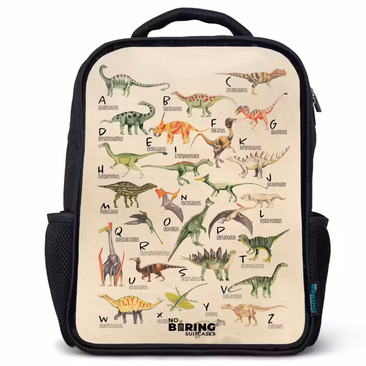 Kinderrucksack - Schwarz - Dino-Alphabet — 1