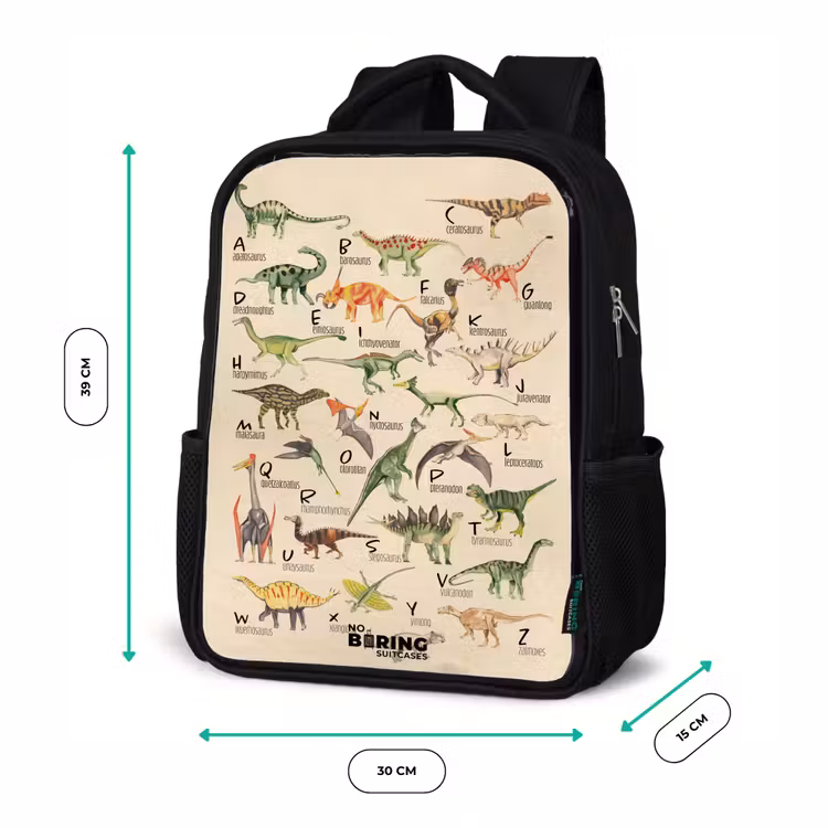 Kinderrucksack - Schwarz - Dino-Alphabet — 6