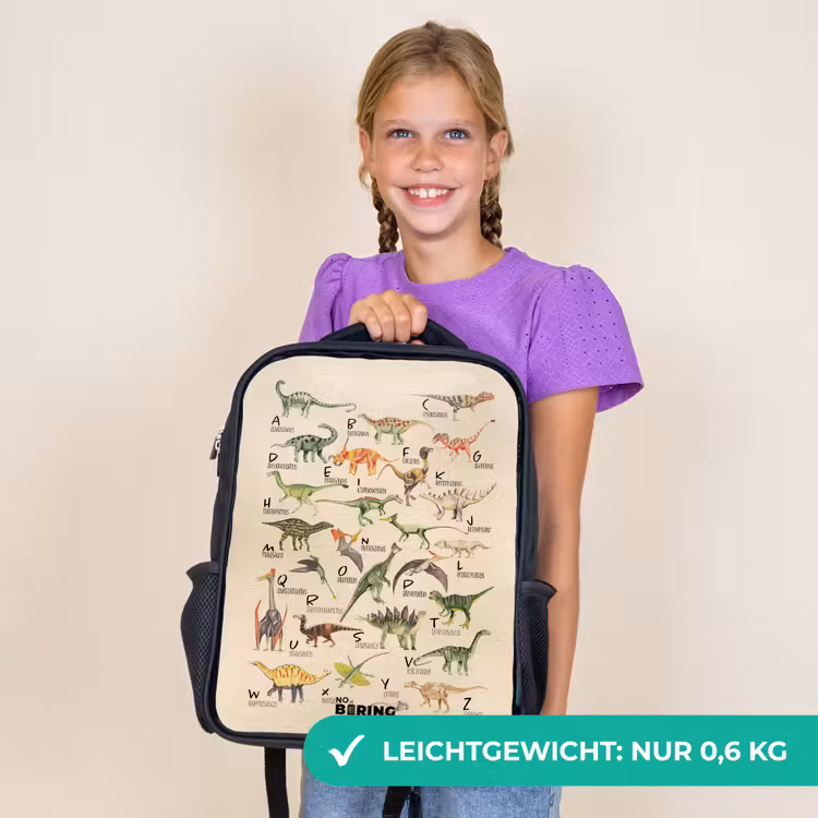 Kinderrucksack - Schwarz - Dino-Alphabet — 7