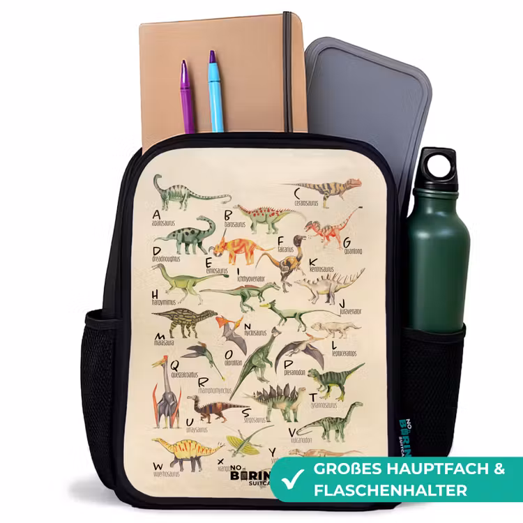 Kinderrucksack - Schwarz - Dino-Alphabet — 8