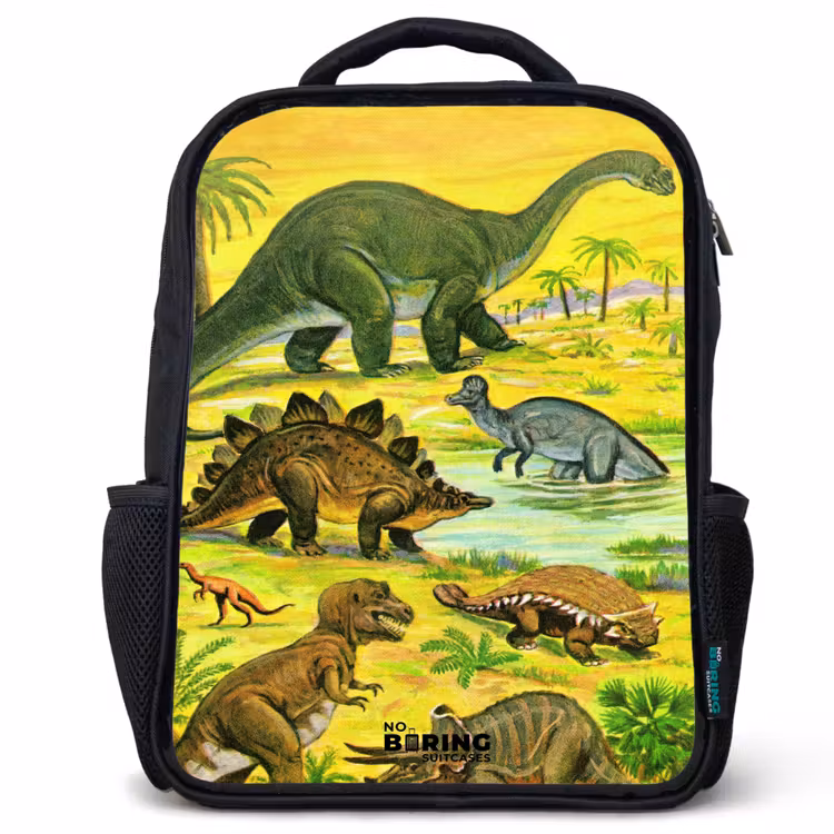 Kinderrucksack - Schwarz - Dinos am Wasser — 1