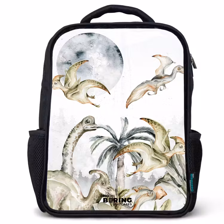 Kinderrucksack - Schwarz - Dinos im Dschungel — 1