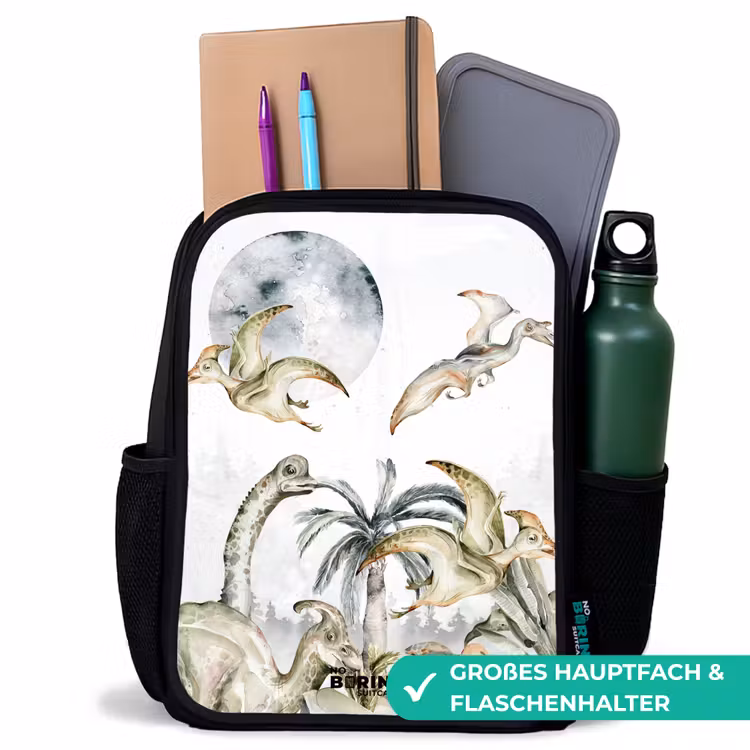 Kinderrucksack - Schwarz - Dinos im Dschungel — 8