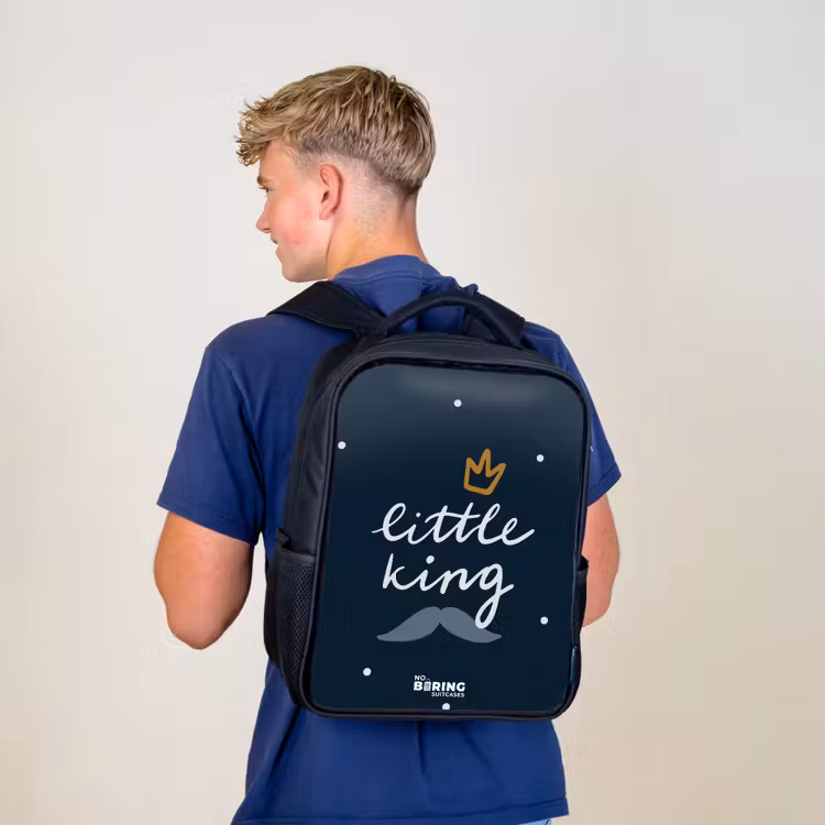 Kinderrucksack - Schwarz - Kleiner König mit Tupfen — 3