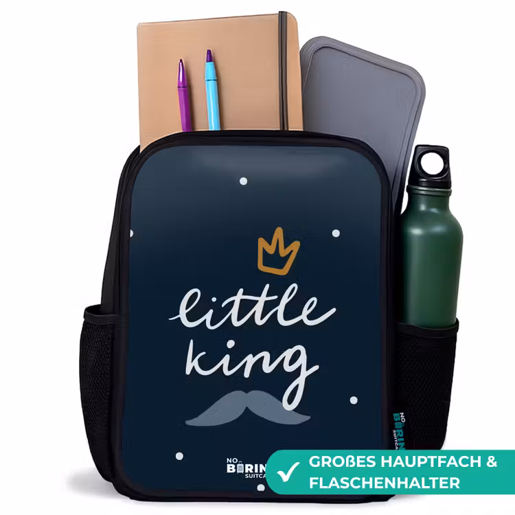 Kinderrucksack - Schwarz - Kleiner König mit Tupfen — 8