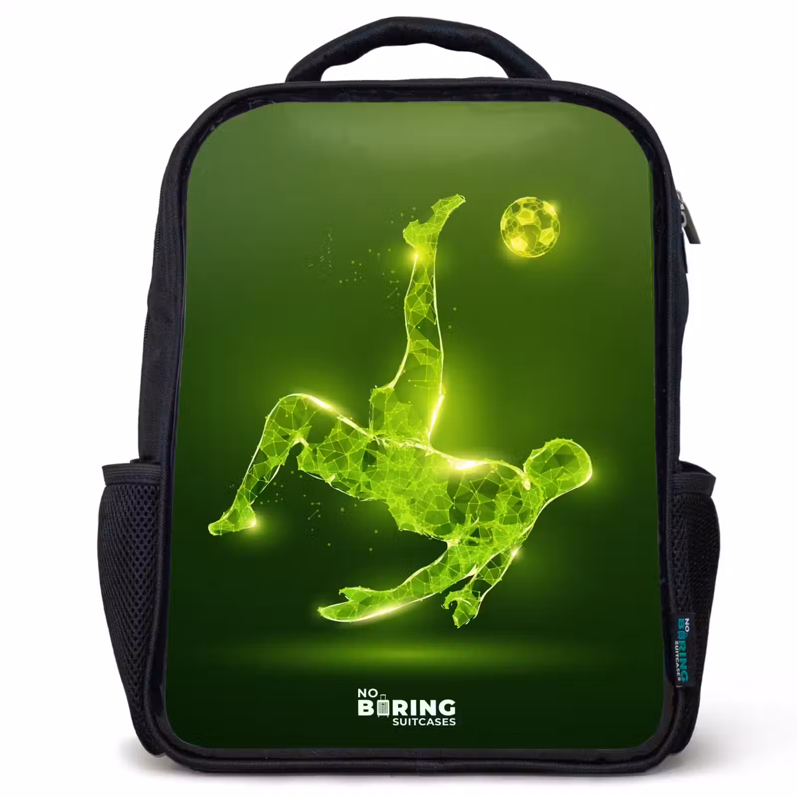 Kinderrucksack - Schwarz - Grünes Neon-Omelett in Aktion — 1