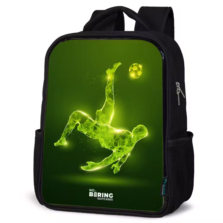 Kinderrucksack - Schwarz - Grünes Neon-Omelett in Aktion — 4