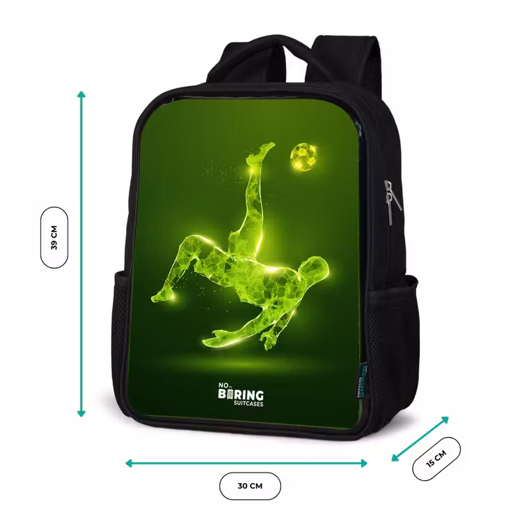 Kinderrucksack - Schwarz - Grünes Neon-Omelett in Aktion — 6