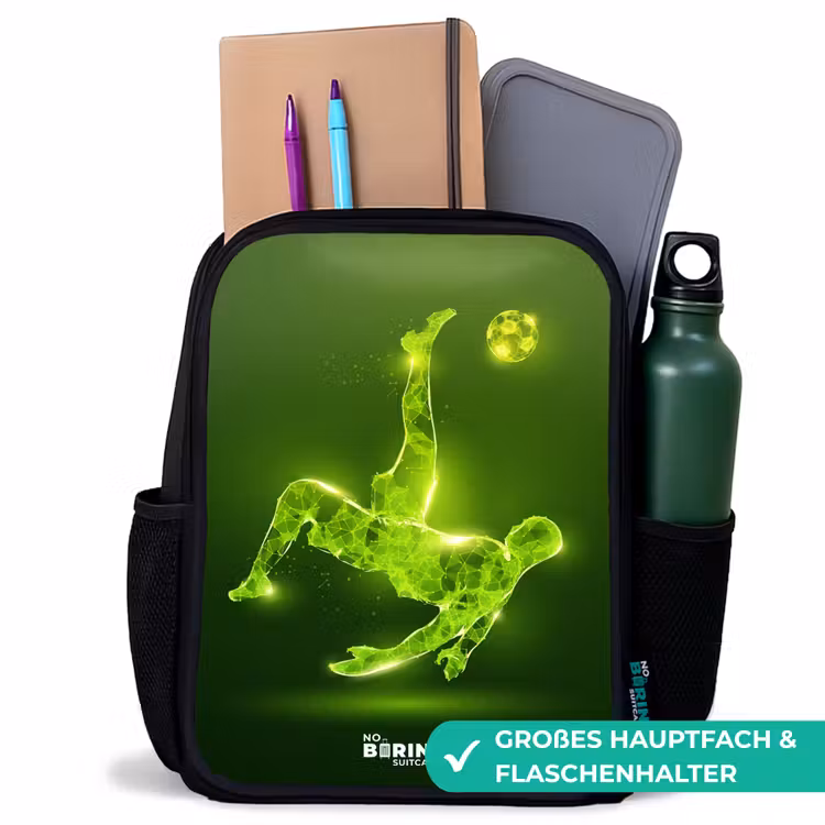 Kinderrucksack - Schwarz - Grünes Neon-Omelett in Aktion — 8