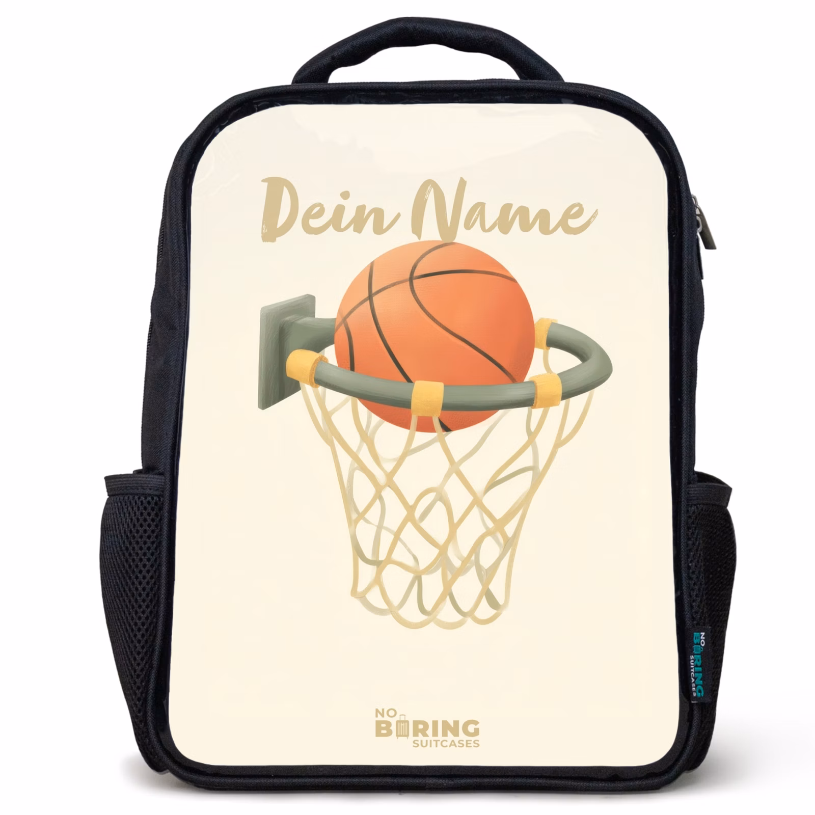 Kinderrucksack - Schwarz - Basketball in neutralen Farben — 1