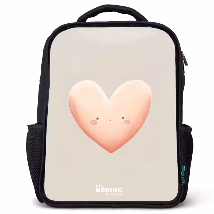 Kinderrucksack - Schwarz - Herz in Pastellfarben — 1