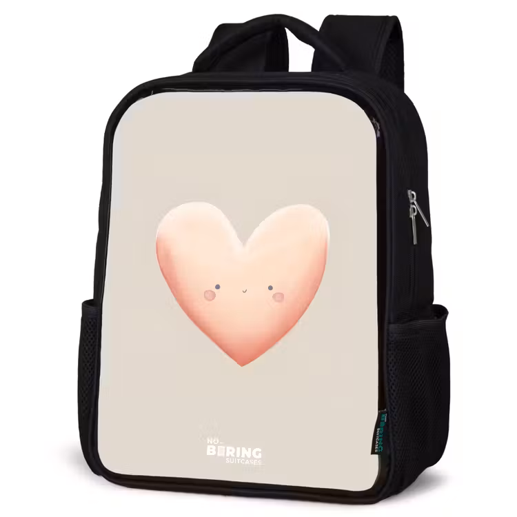Kinderrucksack - Schwarz - Herz in Pastellfarben — 4