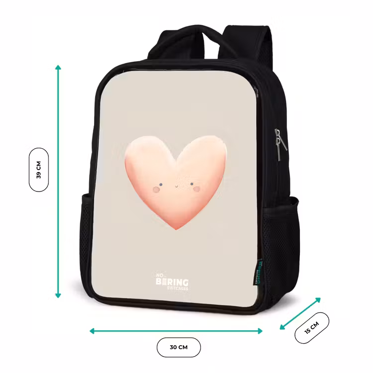 Kinderrucksack - Schwarz - Herz in Pastellfarben — 6