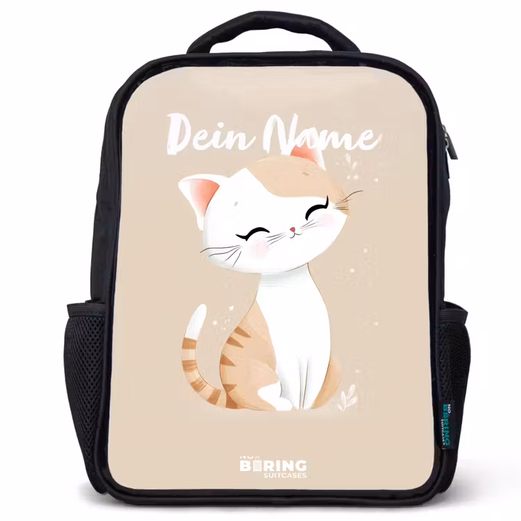 Kinderrucksack - Schwarz - Kätzchen in Beige und Weiß — 1