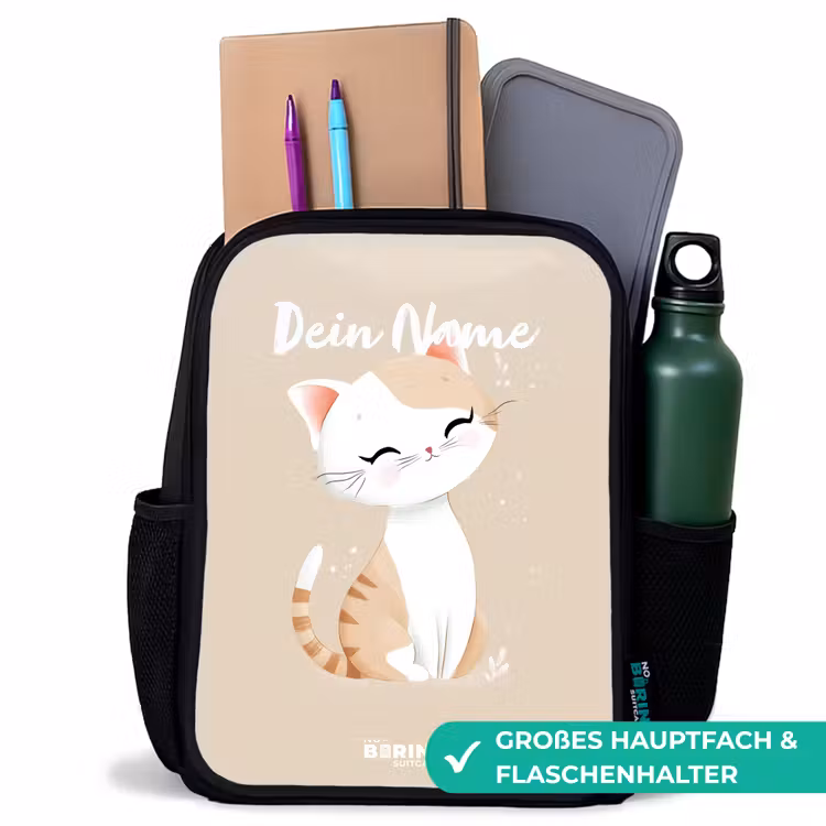 Kinderrucksack - Schwarz - Kätzchen in Beige und Weiß — 8