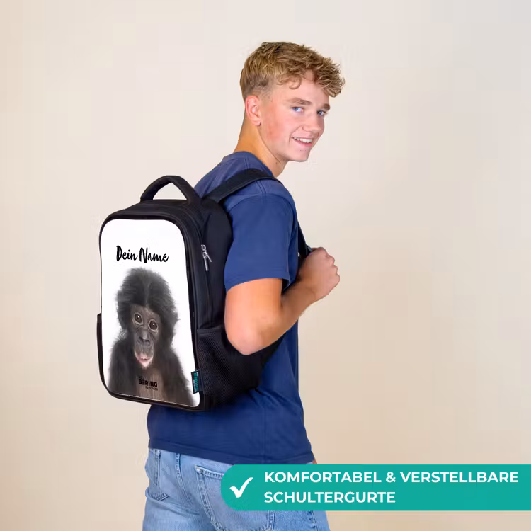 Kinderrucksack - Schwarz - Charlie Chimp — 9