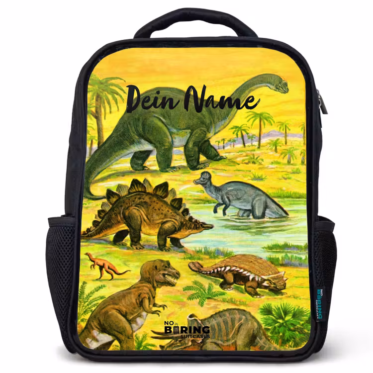 Kinderrucksack - Schwarz - Dinosaurier im Dinosaurierland — 1