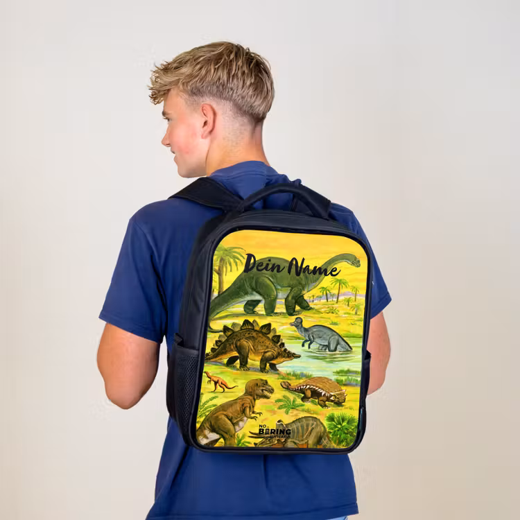Kinderrucksack - Schwarz - Dinosaurier im Dinosaurierland — 3