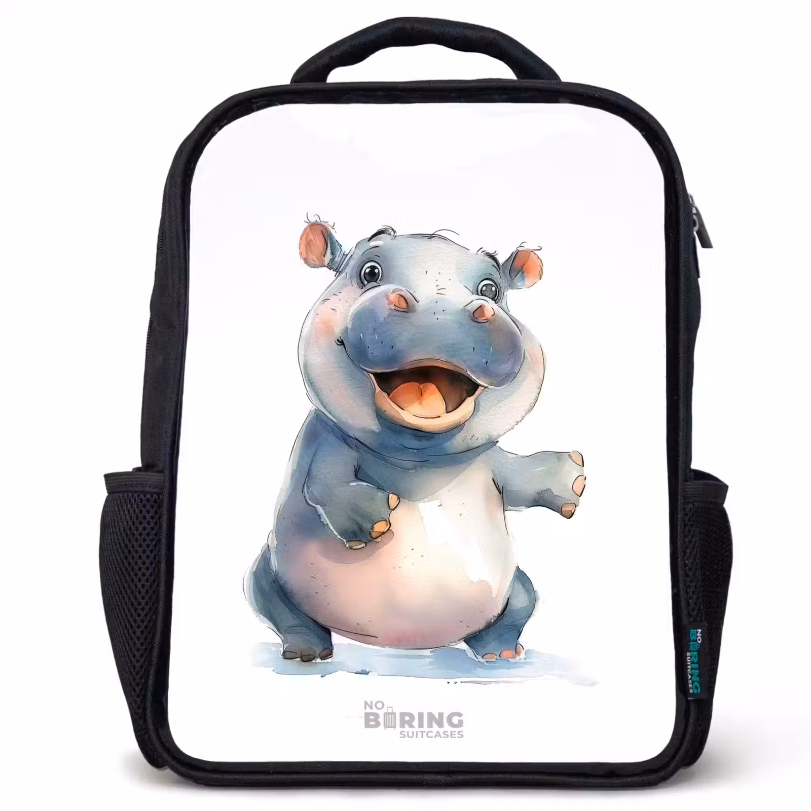 Kinderrucksack - Schwarz - Baby-Nilpferd — 1