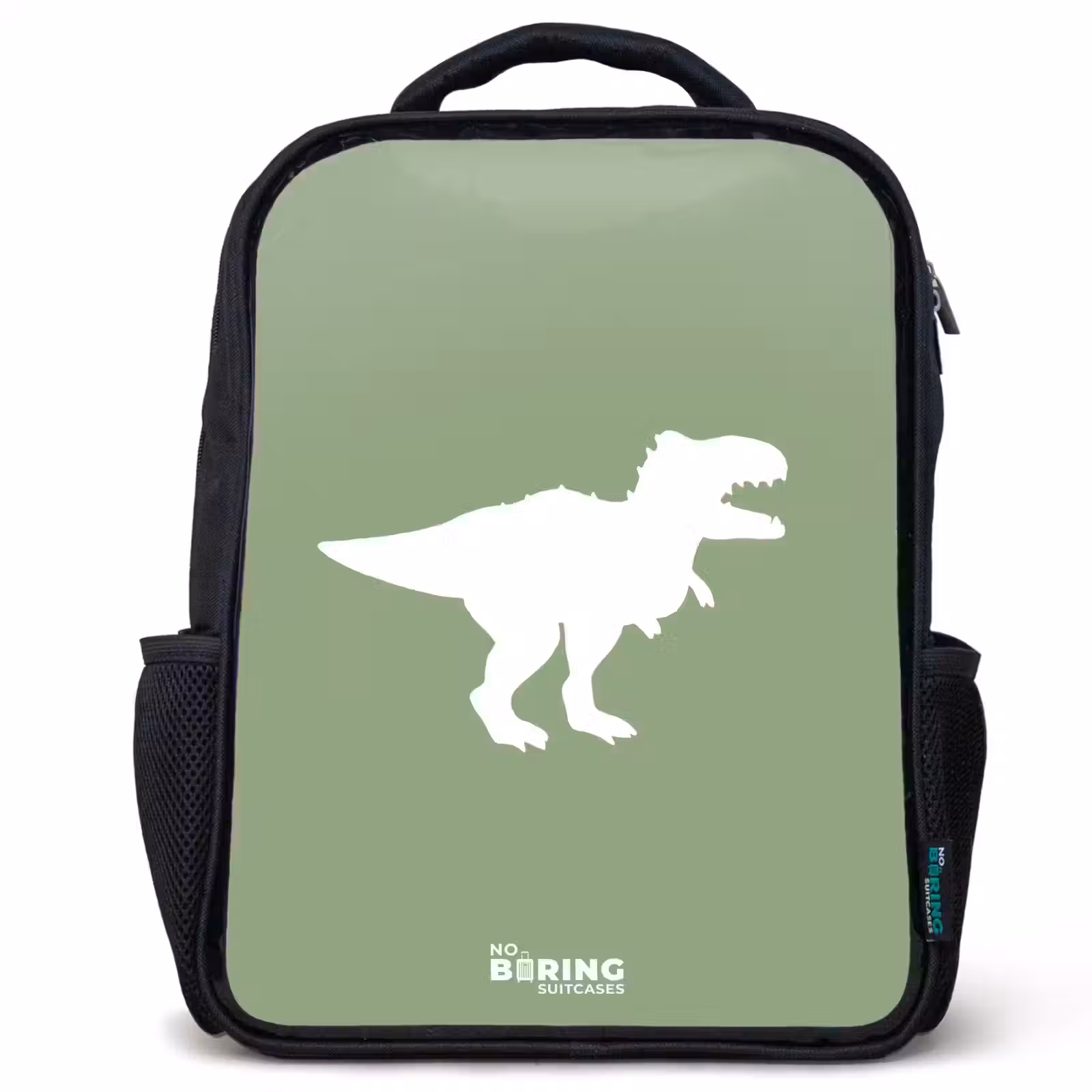 Kinderrucksack - Schwarz - Grün mit T-Rex-Dino — 1