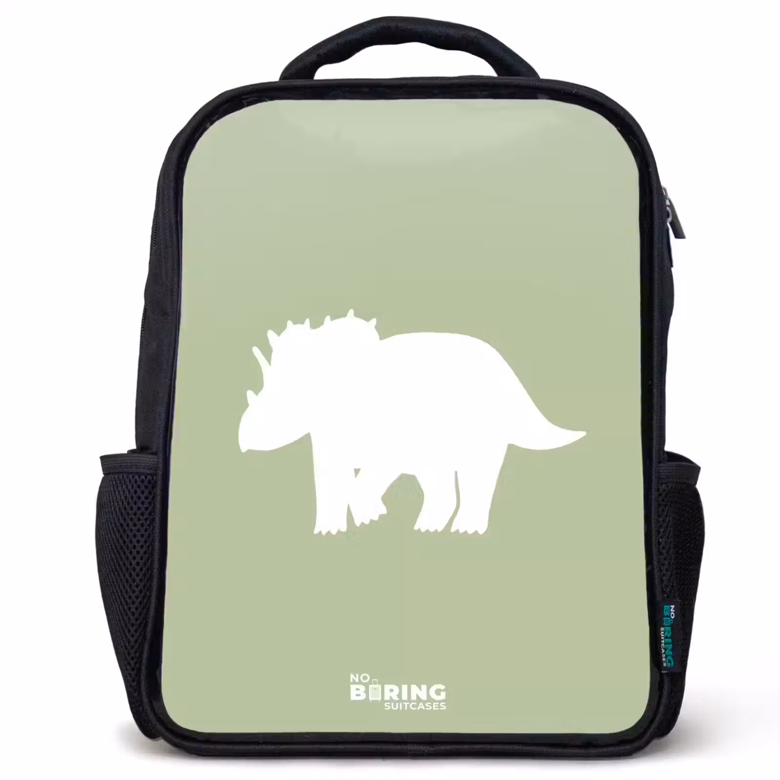 Kinderrucksack - Schwarz - Grün mit Triceratops-Dino — 1