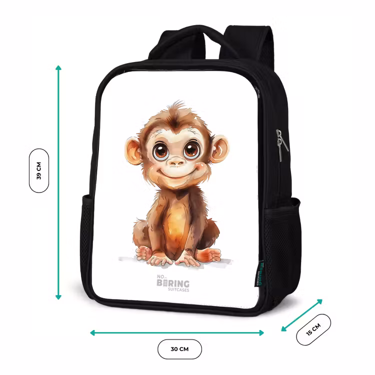 Kinderrucksack - Schwarz - Baby-Affe — 6