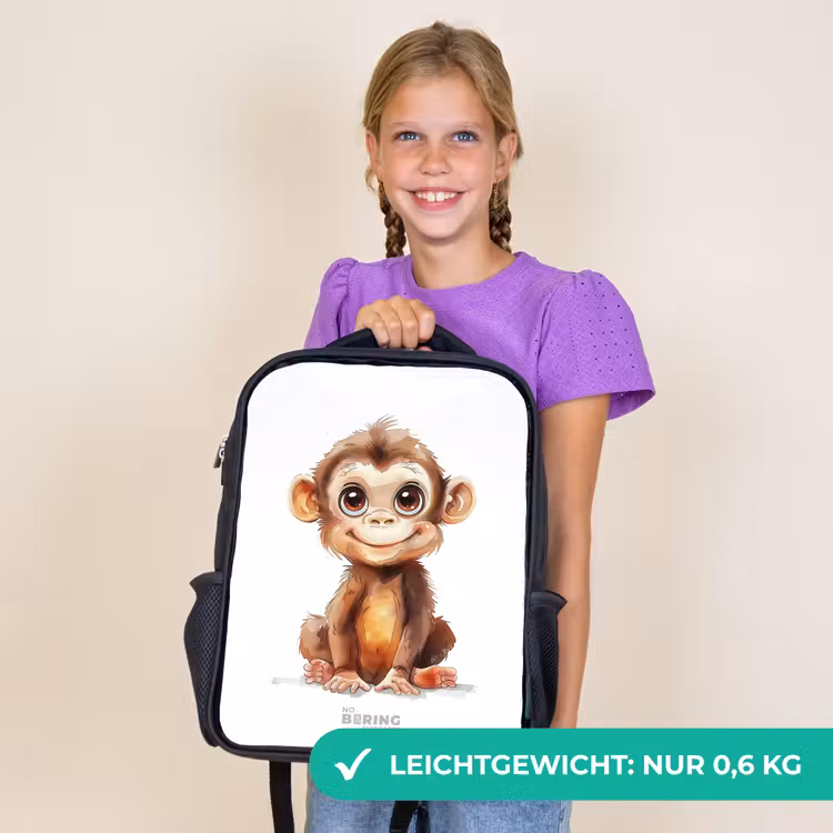 Kinderrucksack - Schwarz - Baby-Affe — 7