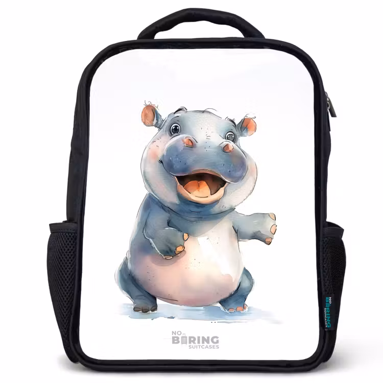 Kinderrucksack - Schwarz - Baby-Nilpferd — 1
