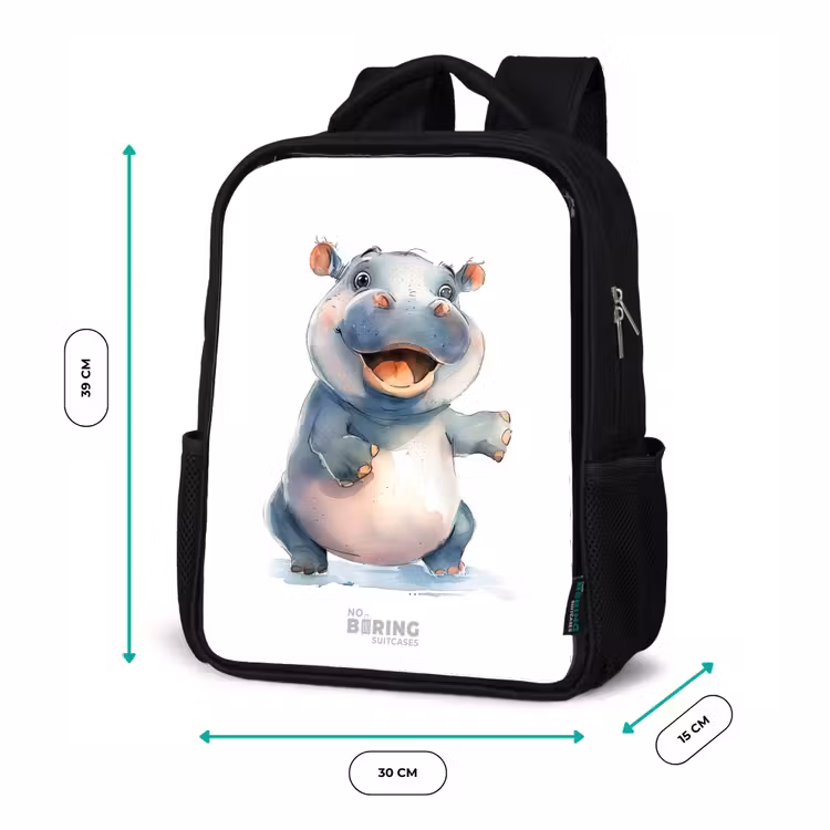 Kinderrucksack - Schwarz - Baby-Nilpferd — 6
