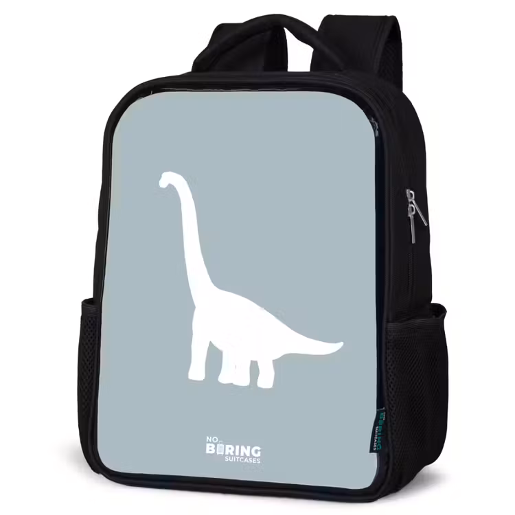 Kinderrucksack - Schwarz - Blau mit Brachiosaurus-Dino — 4
