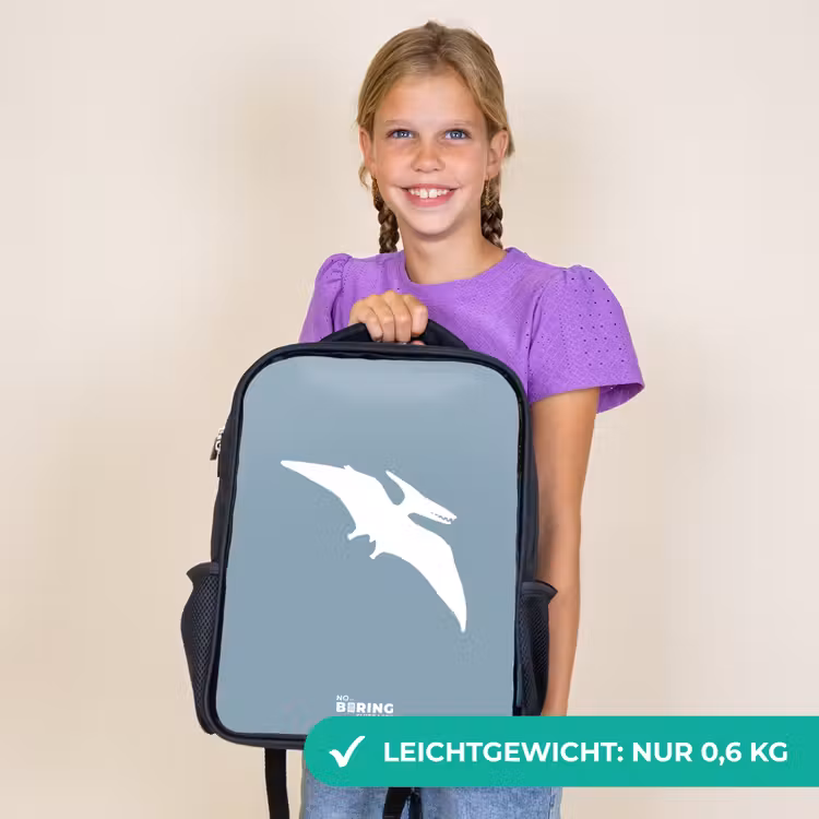 Kinderrucksack - Schwarz - Blau mit Pteranodon-Dino — 7
