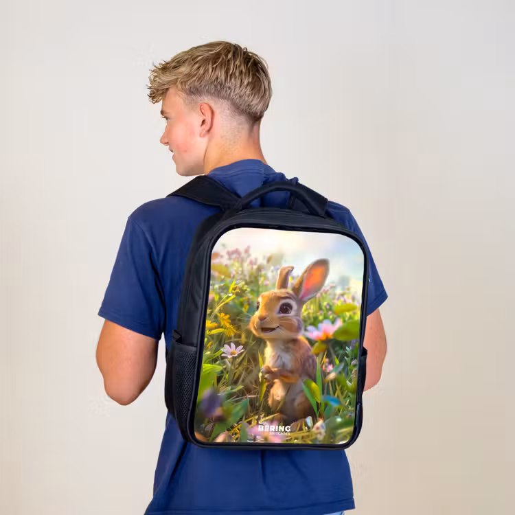 Kinderrucksack - Schwarz - Kleines Kaninchen — 3