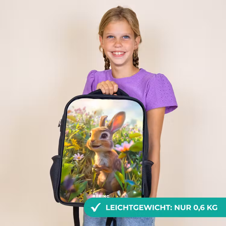 Kinderrucksack - Schwarz - Kleines Kaninchen — 7