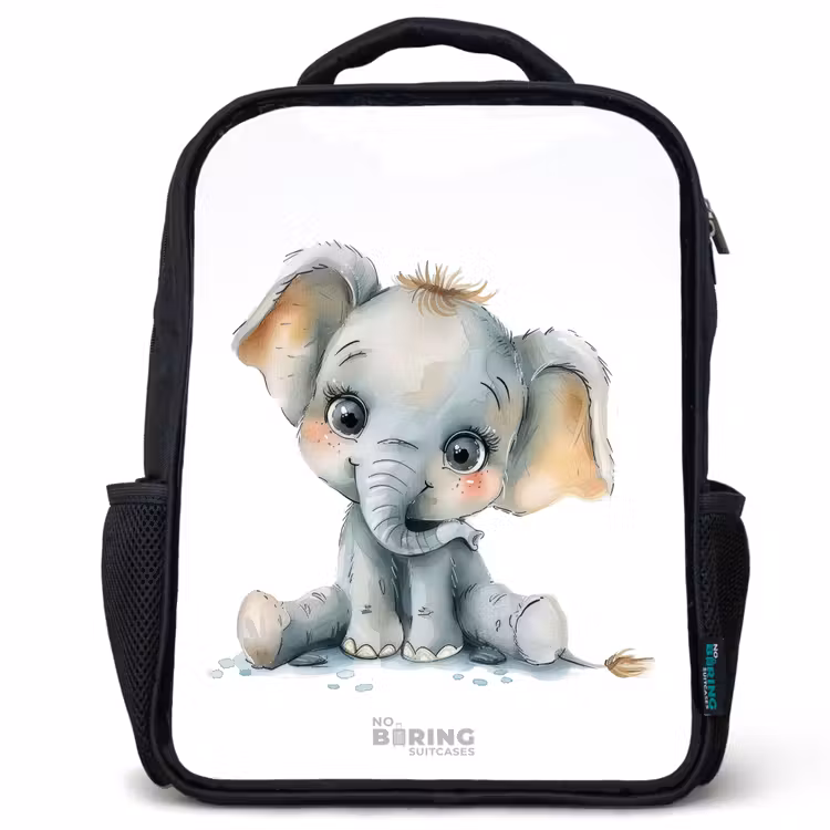 Kinderrucksack - Schwarz - Baby-Elefant — 1
