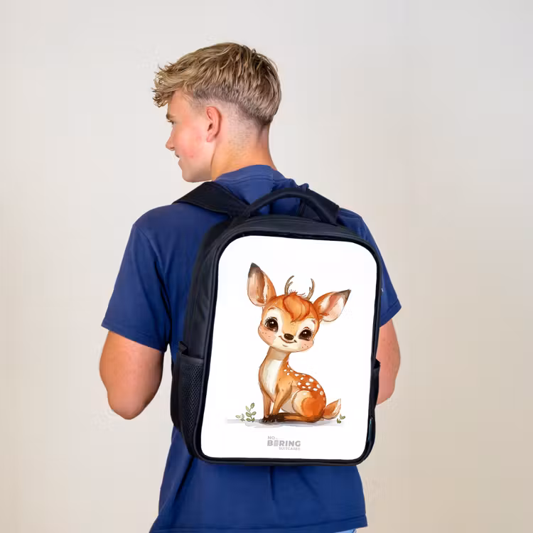 Kinderrucksack - Schwarz - Baby-Hirsch — 3