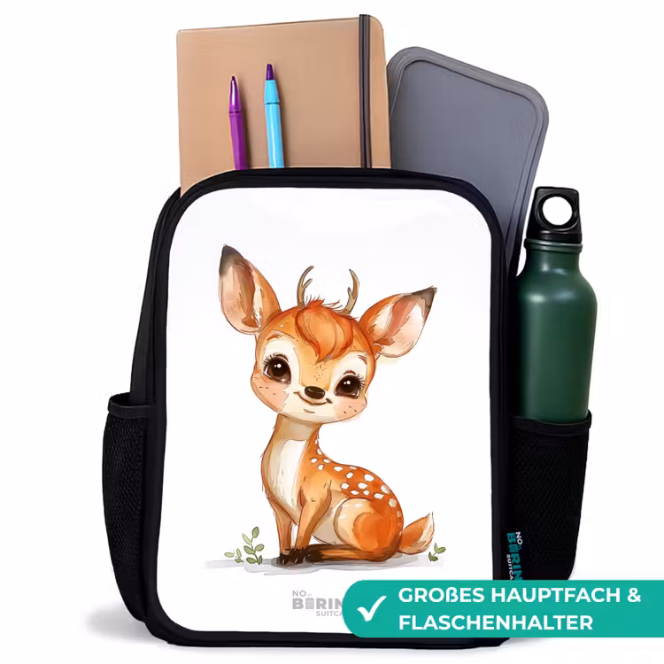 Kinderrucksack - Schwarz - Baby-Hirsch — 8