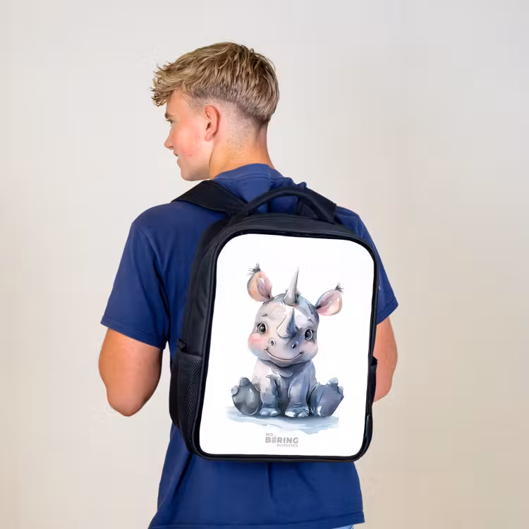 Kinderrucksack - Schwarz - Baby Nashorn — 3