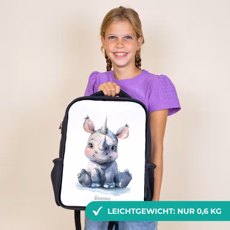 Kinderrucksack - Schwarz - Baby Nashorn — 7