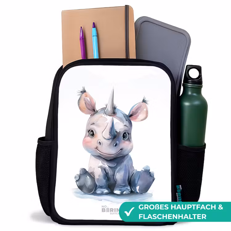 Kinderrucksack - Schwarz - Baby Nashorn — 8
