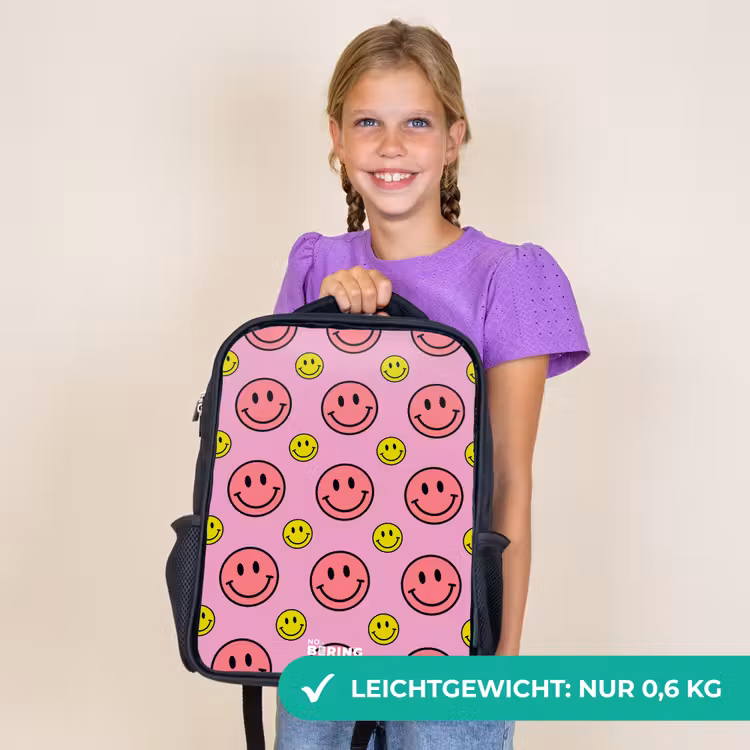 Kinderrucksack - Schwarz - Alles lächelt rosa — 7