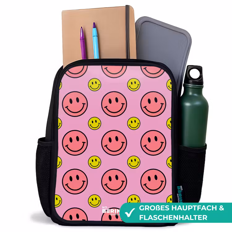 Kinderrucksack - Schwarz - Alles lächelt rosa — 8