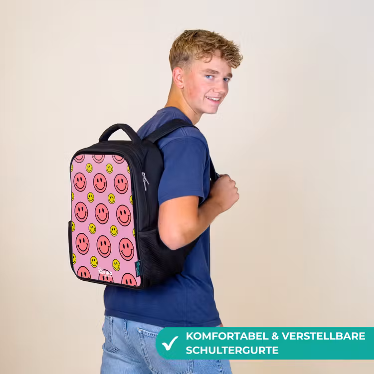 Kinderrucksack - Schwarz - Alles lächelt rosa — 9